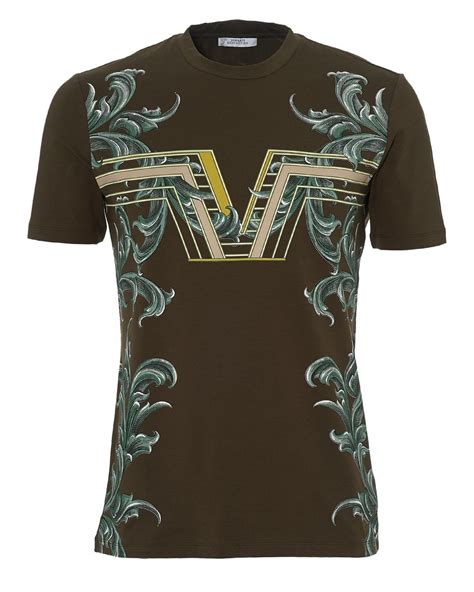 versace collection t shirt green|Versace collection t shirts men's.